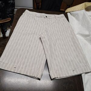 Tommy Hilfiger Light Beige Striped Gaucho Fit Jeans Size Women's 16